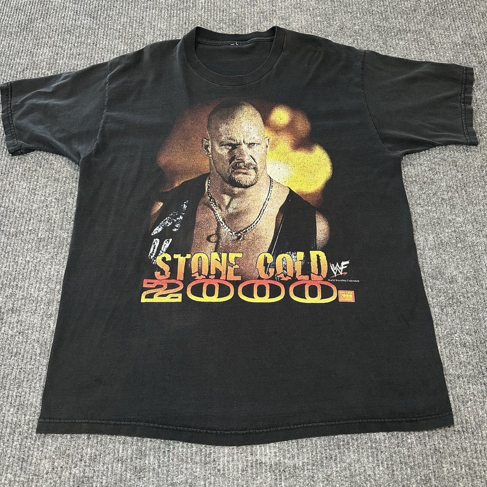 Vintage 2000 WWF WWE‎ Stone Cold Steve Austin T-Shirt XL Cut Tag Wrestling